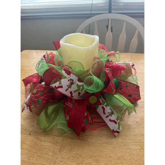 Grinch Candle Holder Centerpiece End Table Decoration Christmas Home Decor - Picture 1 of 6